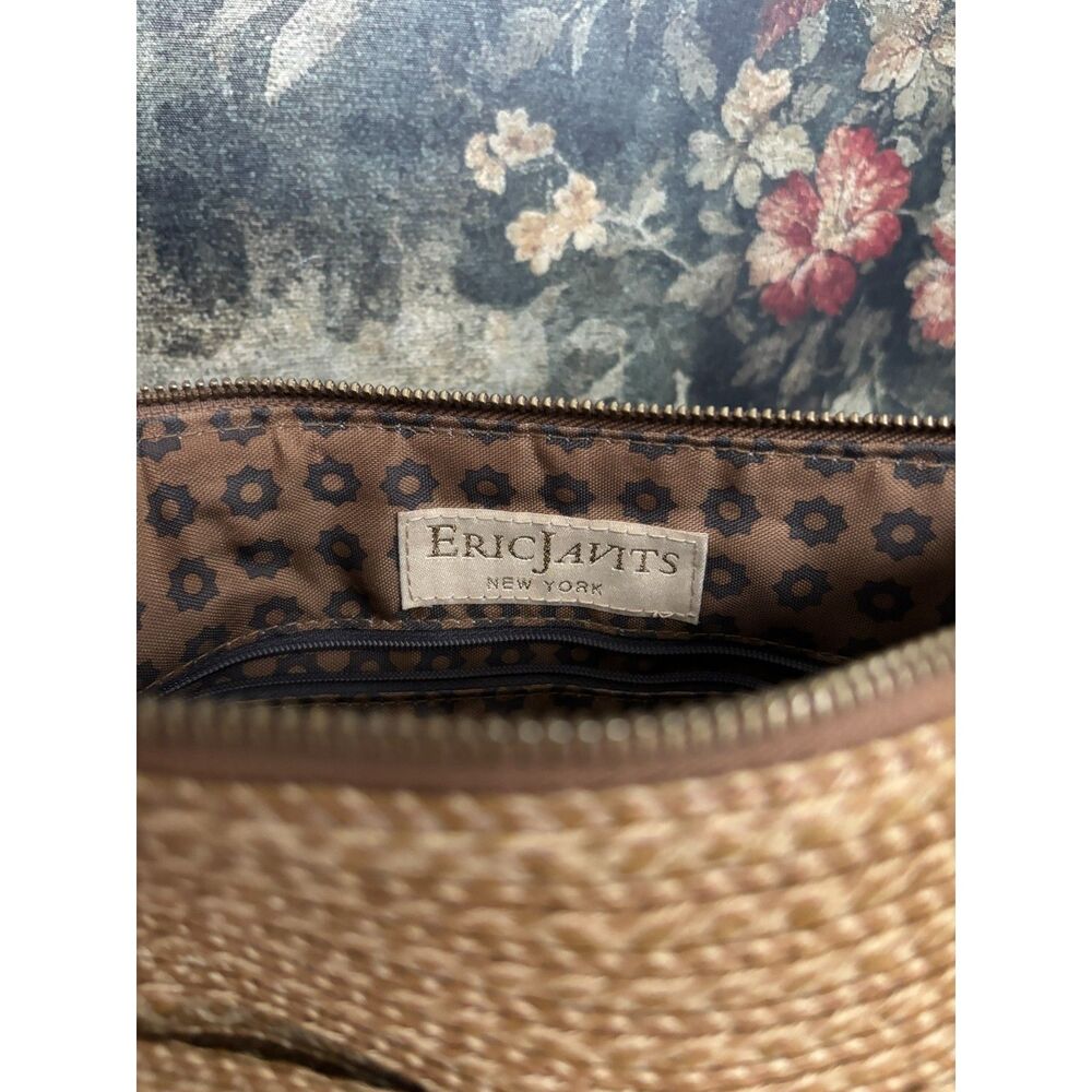 Eric Javits Vintage Squishee Shoulder Bag Woven Straw Chain Strap Tan Neutral - Picture 2 of 6